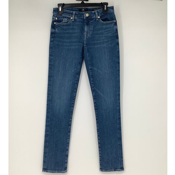 7 For All Mankind Women's 27 Saturday Pyper Slim Illusion Jeans Low Rise OS33-16 - Picture 3 of 10
